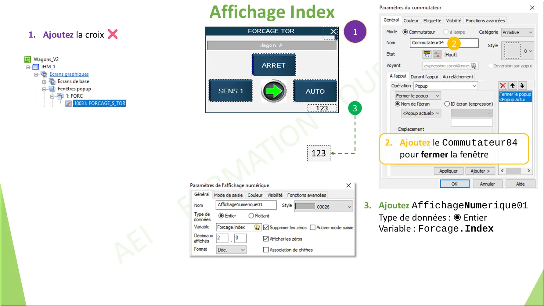 Affichage Index